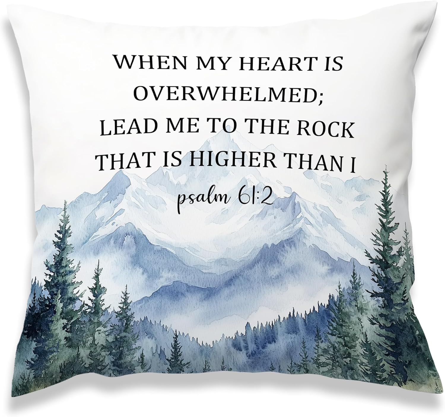 Boho Blue Throw Pillow Cover — 18x18 — Higher