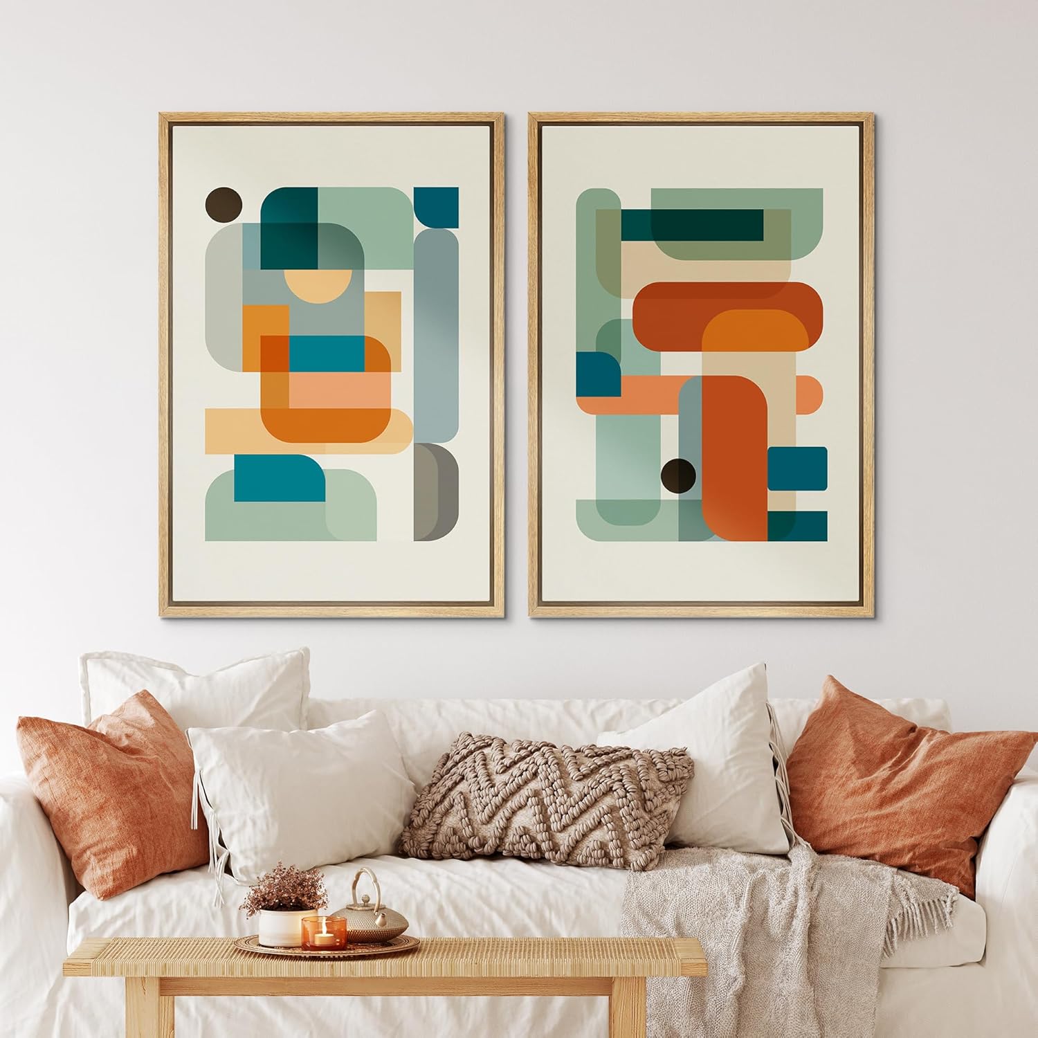 Framed Mid-Century Fabric Wall Art — 16" - View 3