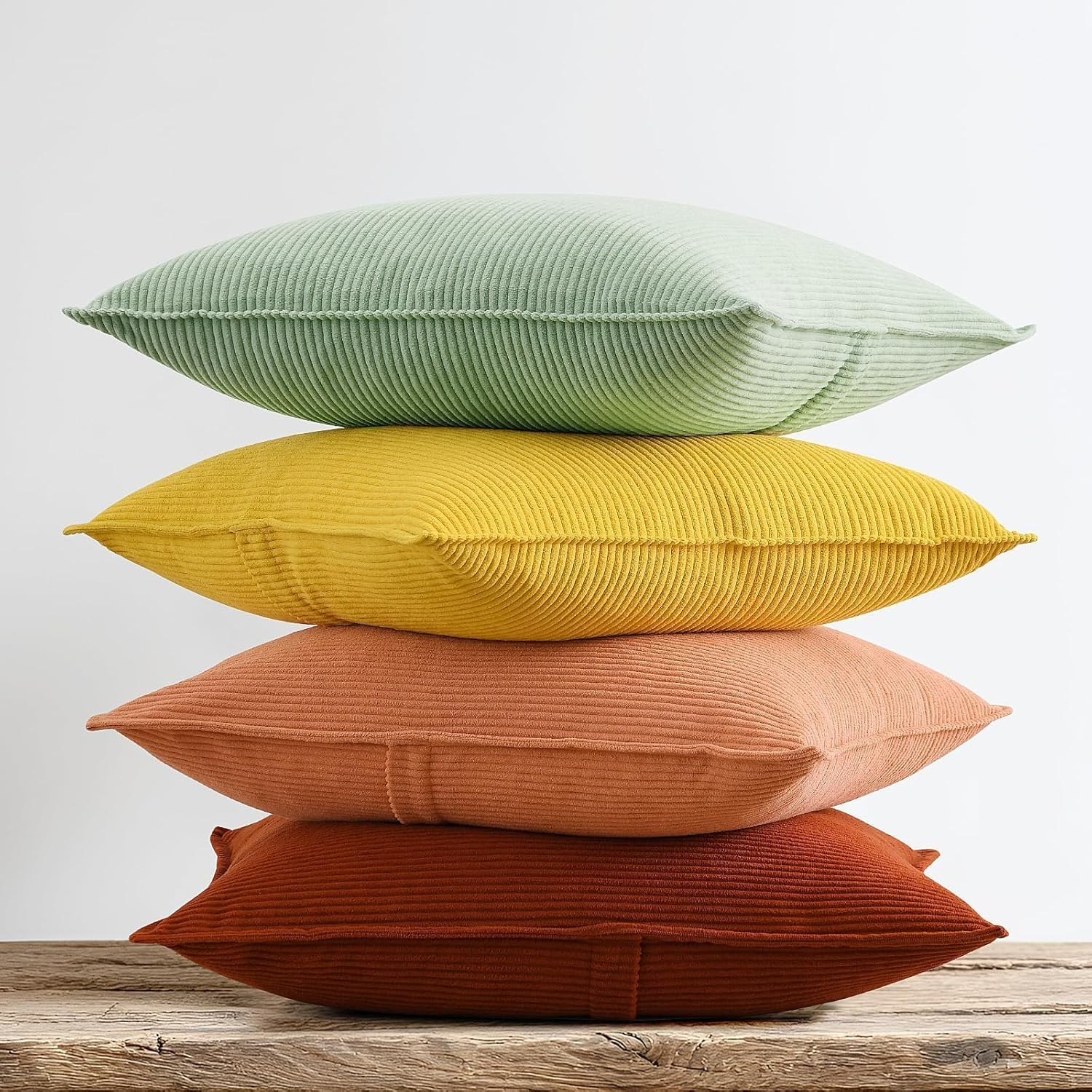 Velvet Boho Beige Throw Pillow Cover — 18" — 20" x 20" (Pack of 4)
