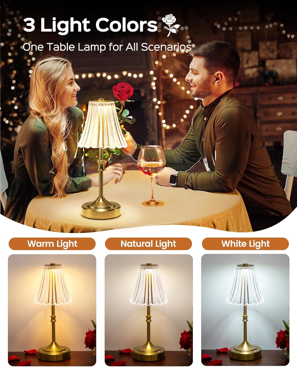 Cordless Luxe Glass Table Lamp - View 2
