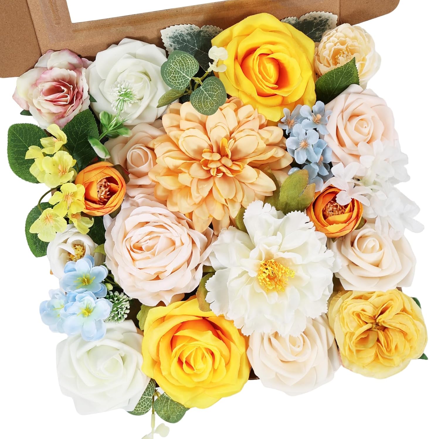 Vintage Blue Artificial Flowers — Orange