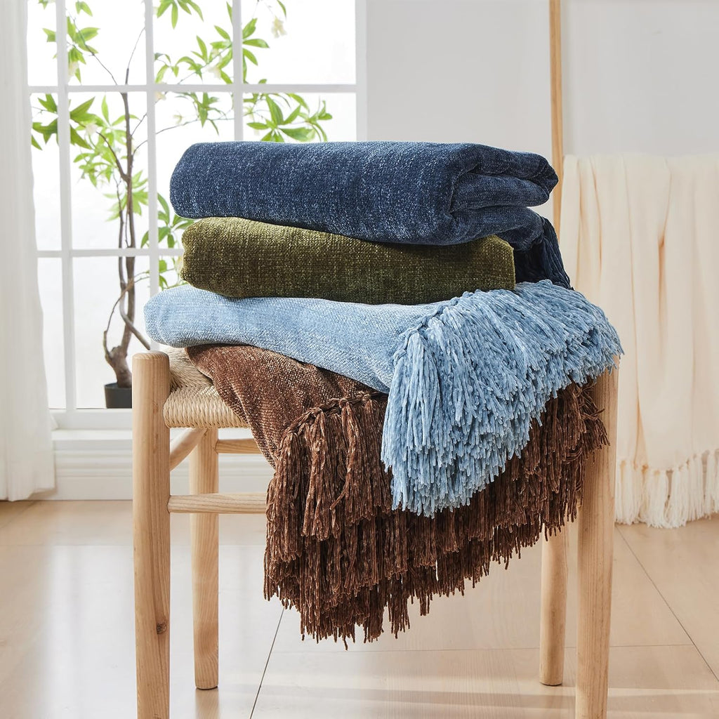 Chenille Boho Beige Throw Pillow — 50" - View 7