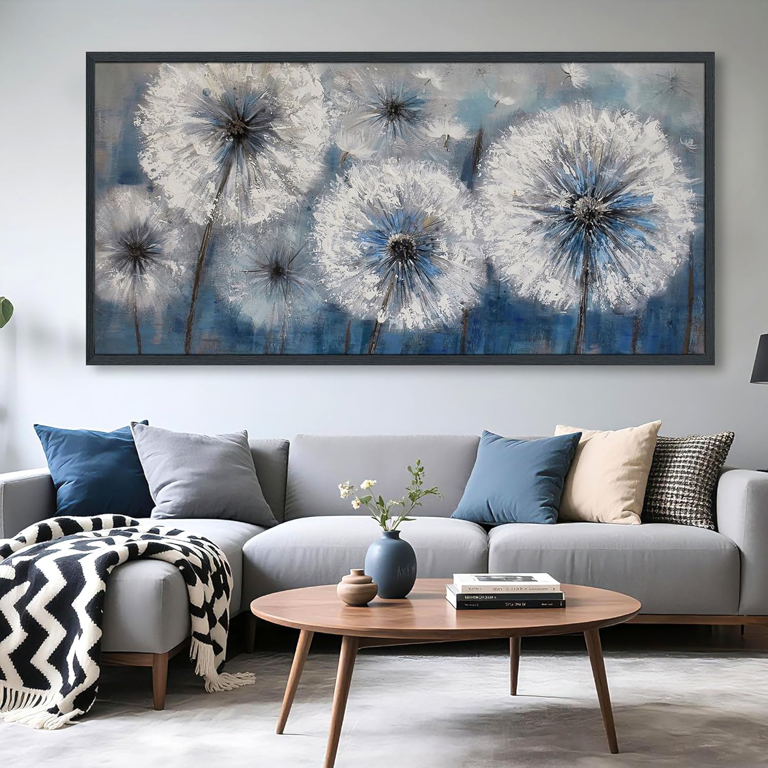 Framed Modern Black Wall Art — 40" — Dandelion Wall Art