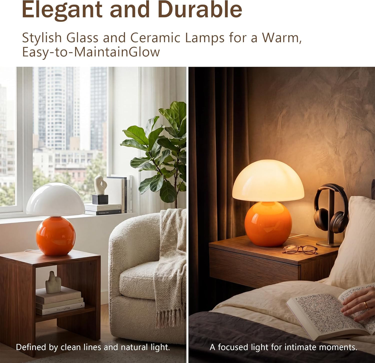 Mid-Century Beige Table Lamp - View 3
