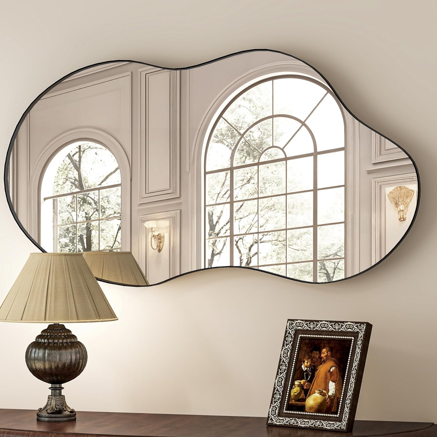 Antique Luxe Black Wall Mirror — 20" — Black