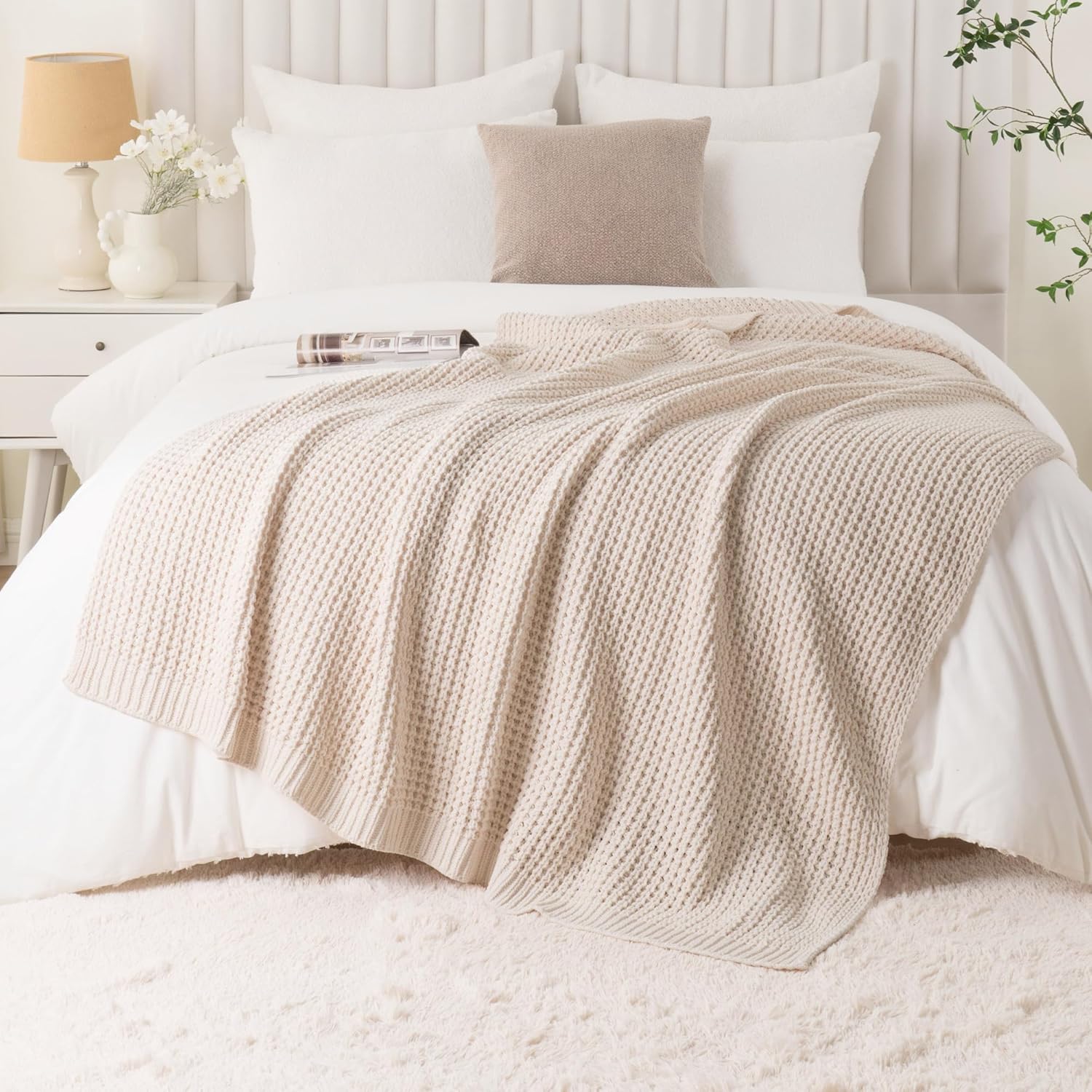 Beige Throw Pillow — 50" - View 8