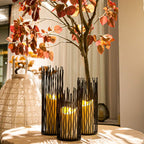 Modern Black Pillar Candle — Set of 3 - View 2