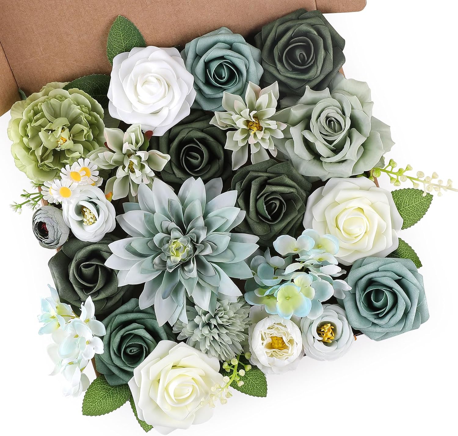 Beige Artificial Flowers — Sage Green