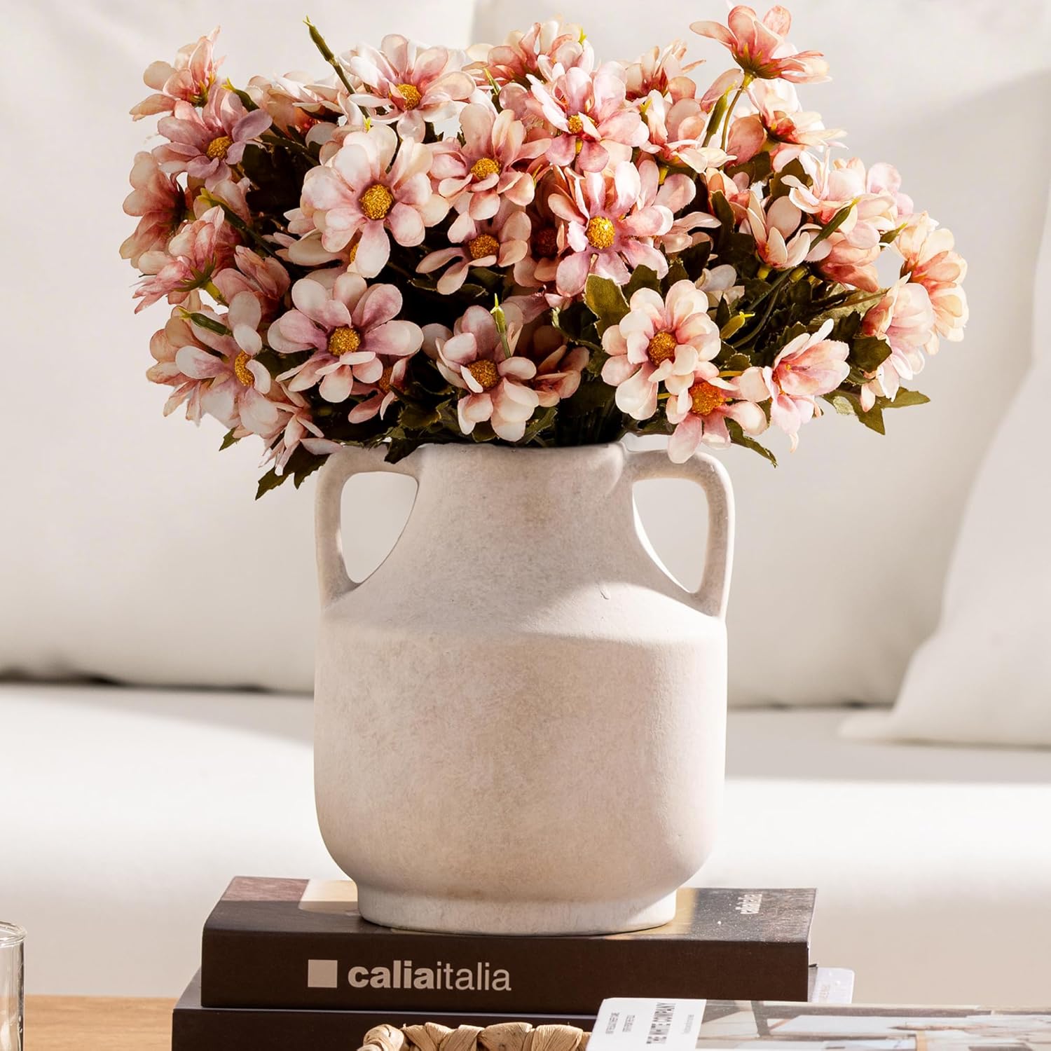 Antique Farmhouse Orange Flower Vase — 5.3" — A-8"h-antique
