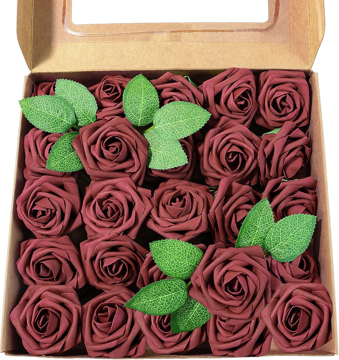 Beige Artificial Flowers — Burgundy