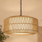 Linen Boho Black Chandelier — 5-Light