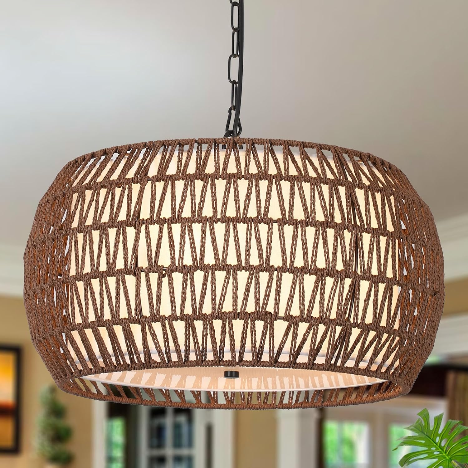 Boho Black Chandelier — Dark-Brown