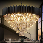 Round Luxe Black Chandelier — 30"