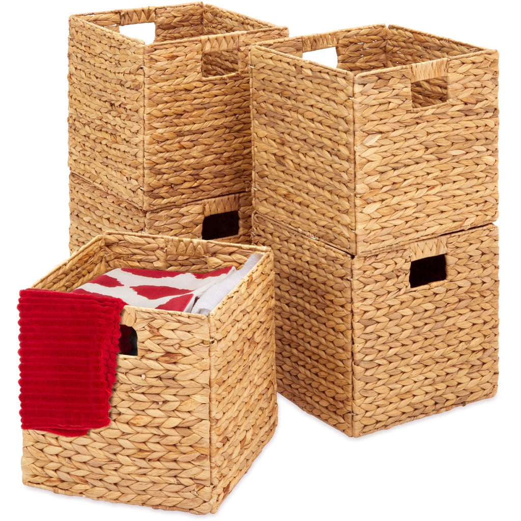 Handwoven Boho Beige Storage Basket — 5x10