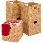 Handwoven Boho Beige Storage Basket — 5x10