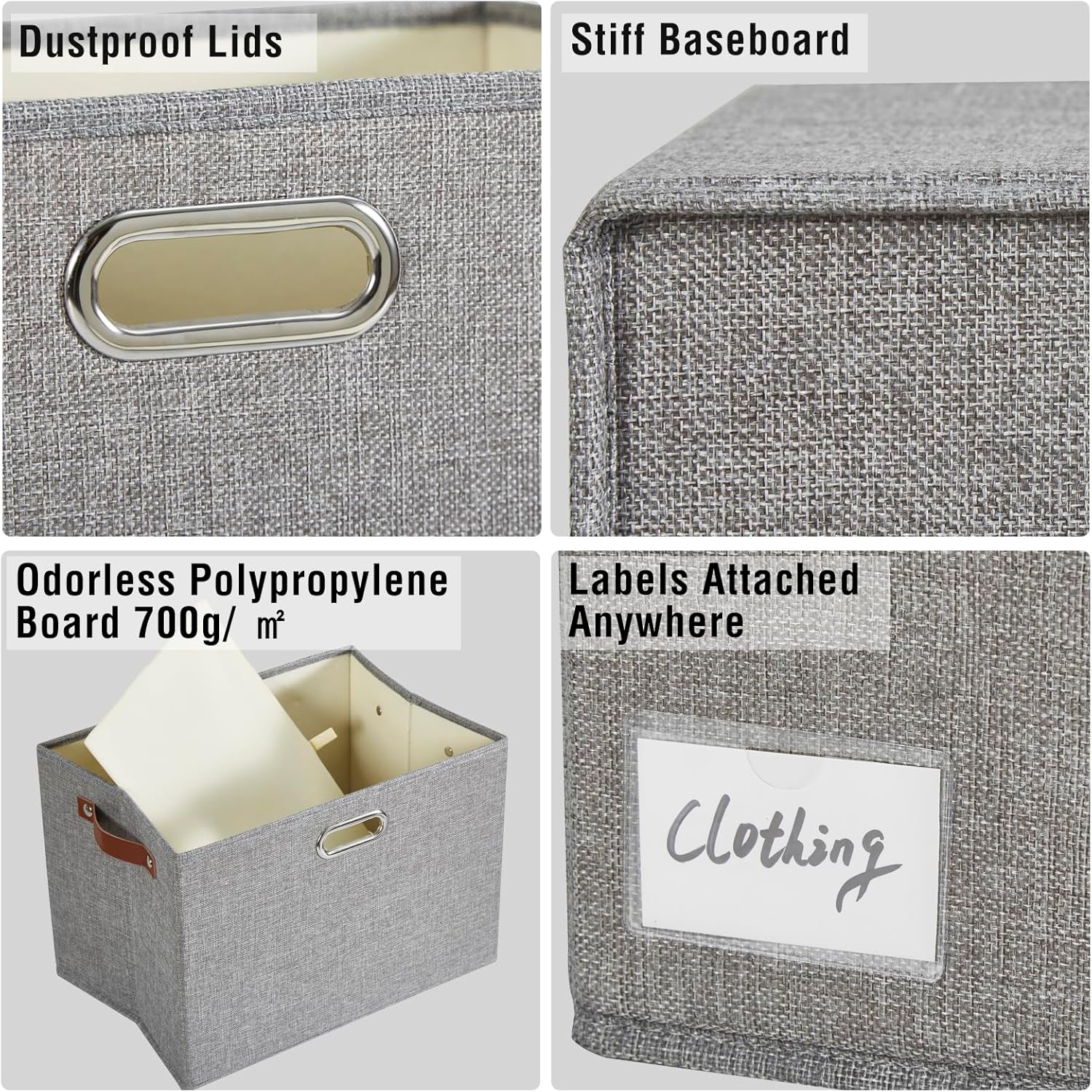 Beige Storage Bin — 17" - View 5