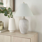 Vintage Farmhouse Beige Table Lamp — 23"