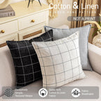Linen Boho Beige Throw Pillow Cover — 20" - View 2