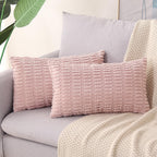 Lumbar Boho Beige Throw Pillow Cover — 20"