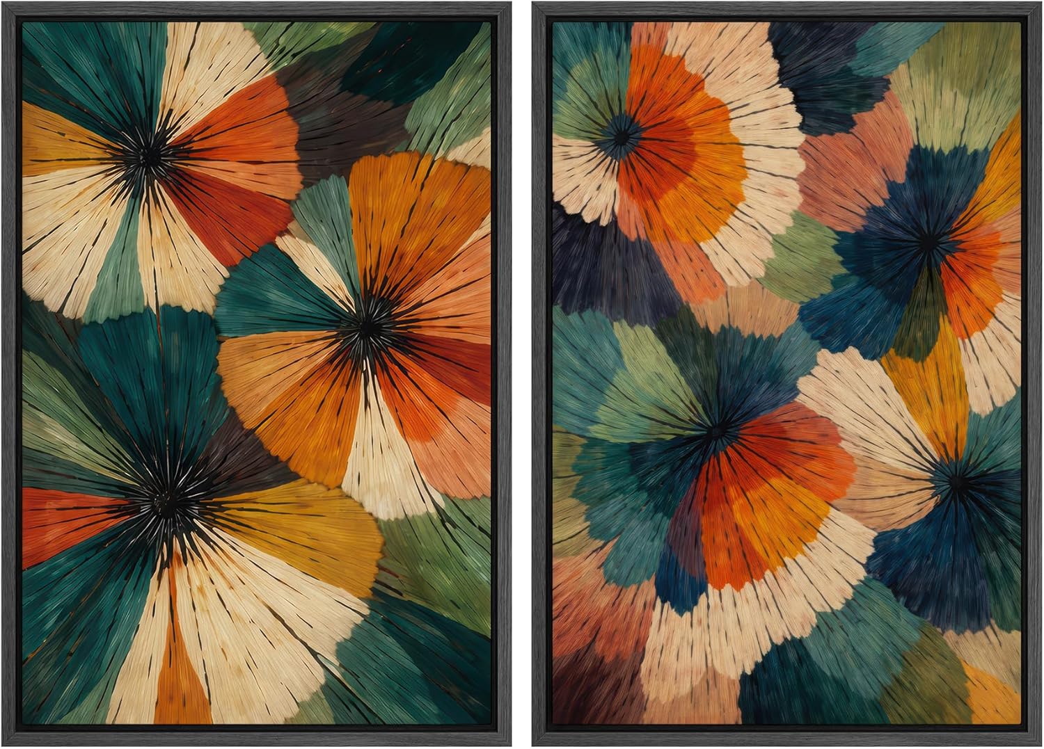Framed Farmhouse Fabric Wall Art — 24" — 24"x36"x2 Panels Black
