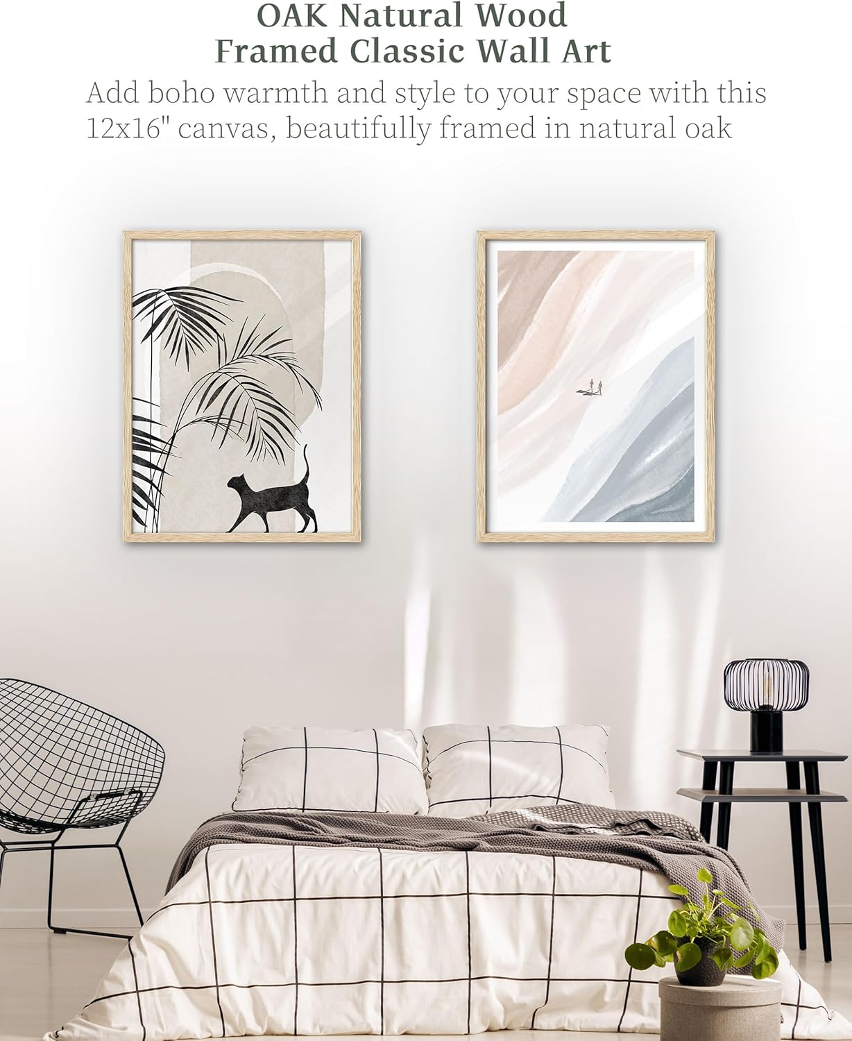 Boho Black Framed Wall Art — 16" - View 3