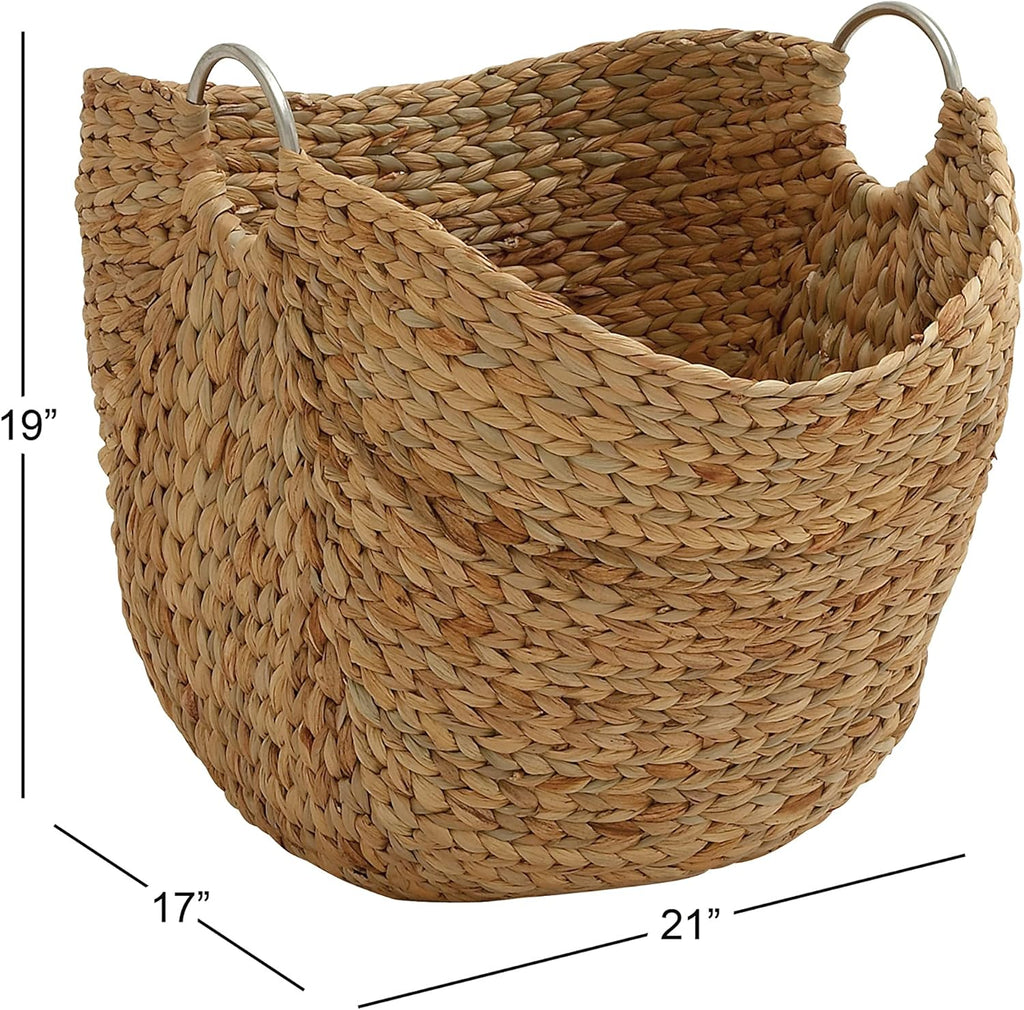 Boho Brown Woven Basket — 21" - View 4
