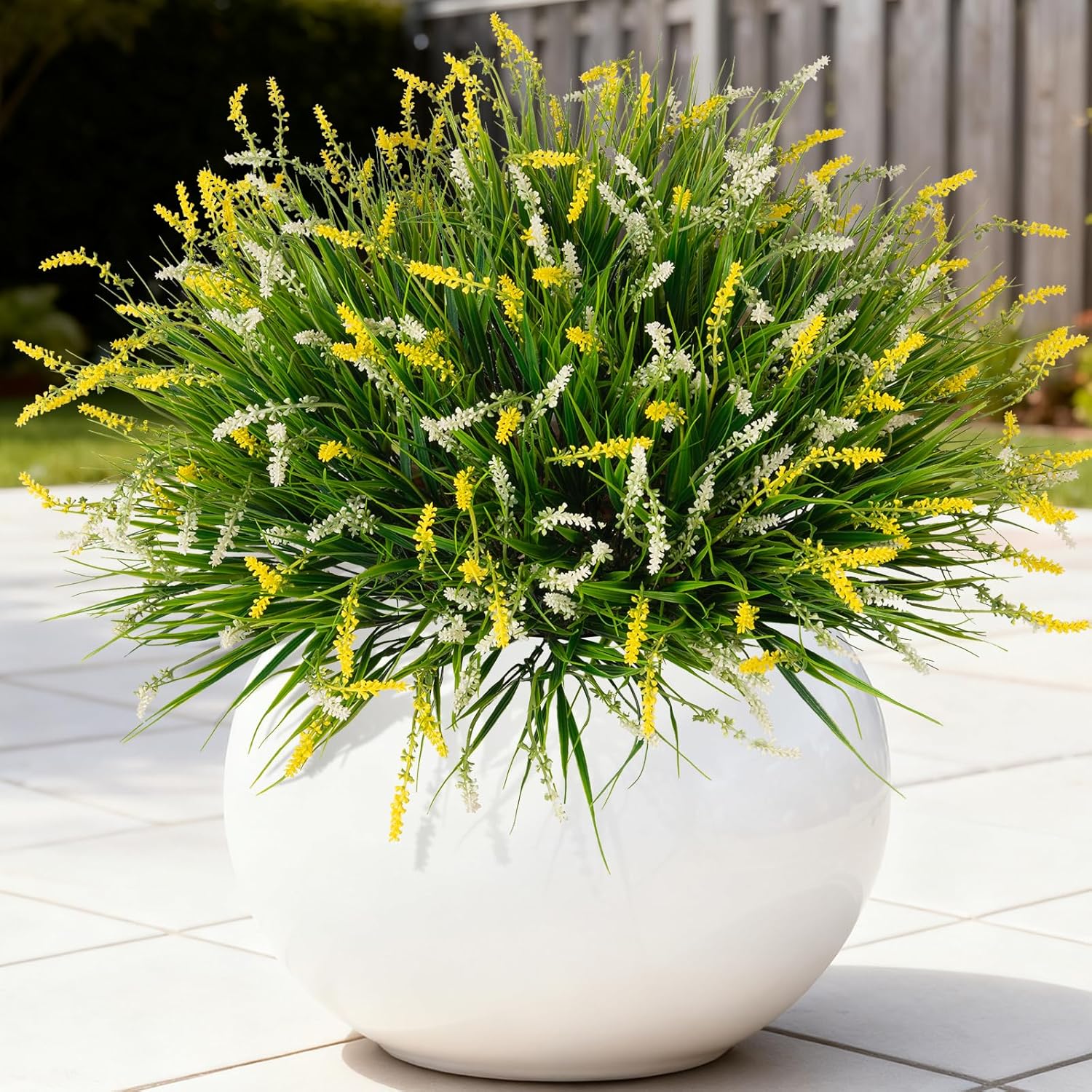 Brown Faux Plant — Yellow White