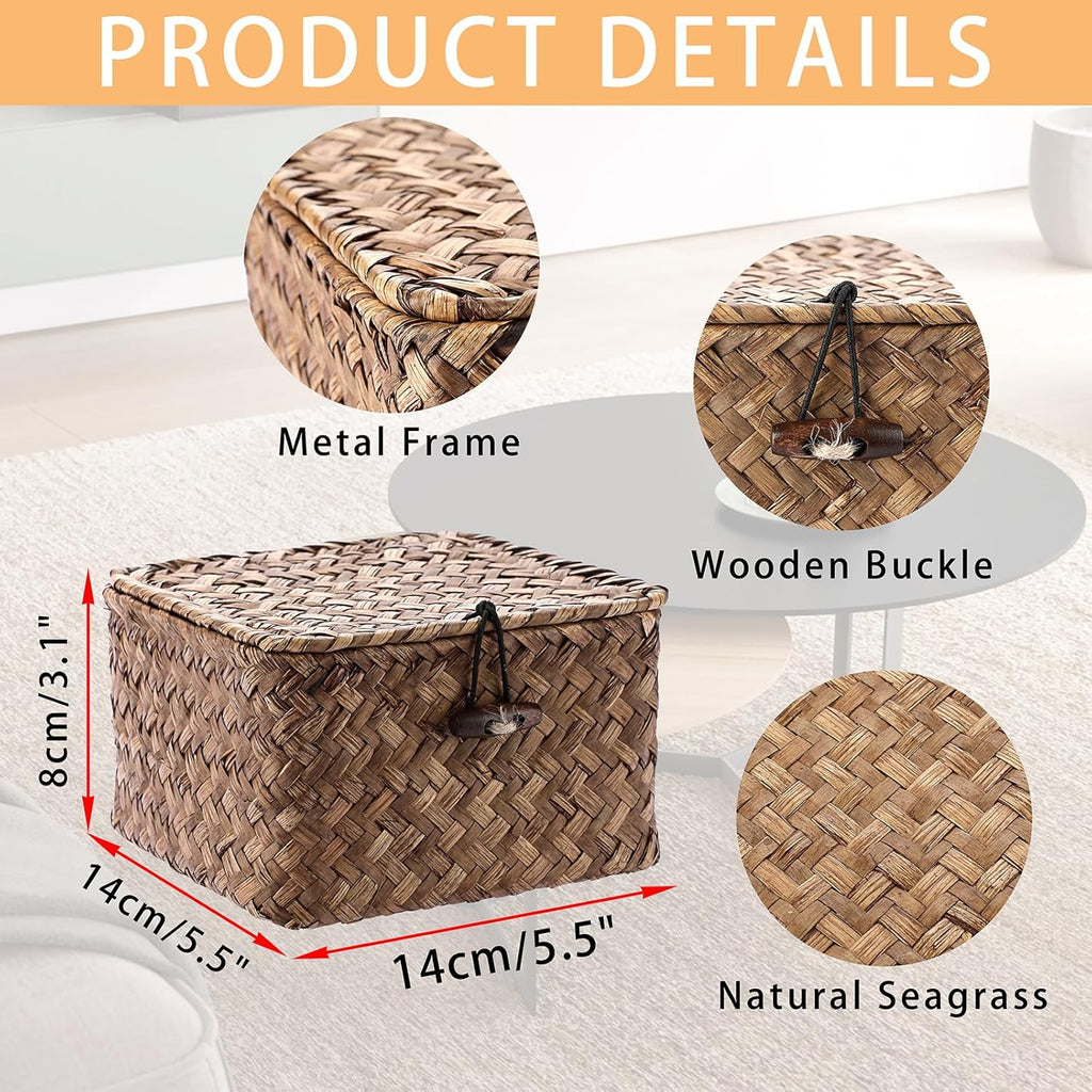 Handwoven Boho Brown Storage Basket - View 2