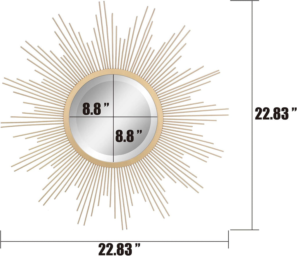 Round Luxe Metal Wall Mirror — 23" - View 3