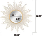 Round Luxe Metal Wall Mirror — 23" - View 3