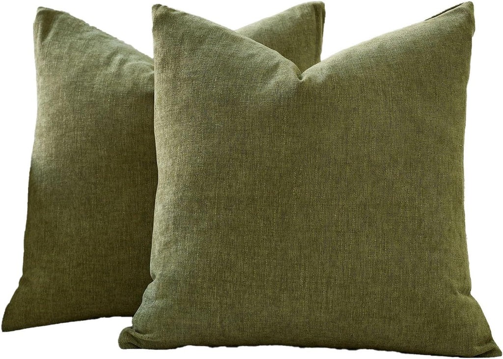 Linen Boho Beige Throw Pillow Cover — 20" - View 2