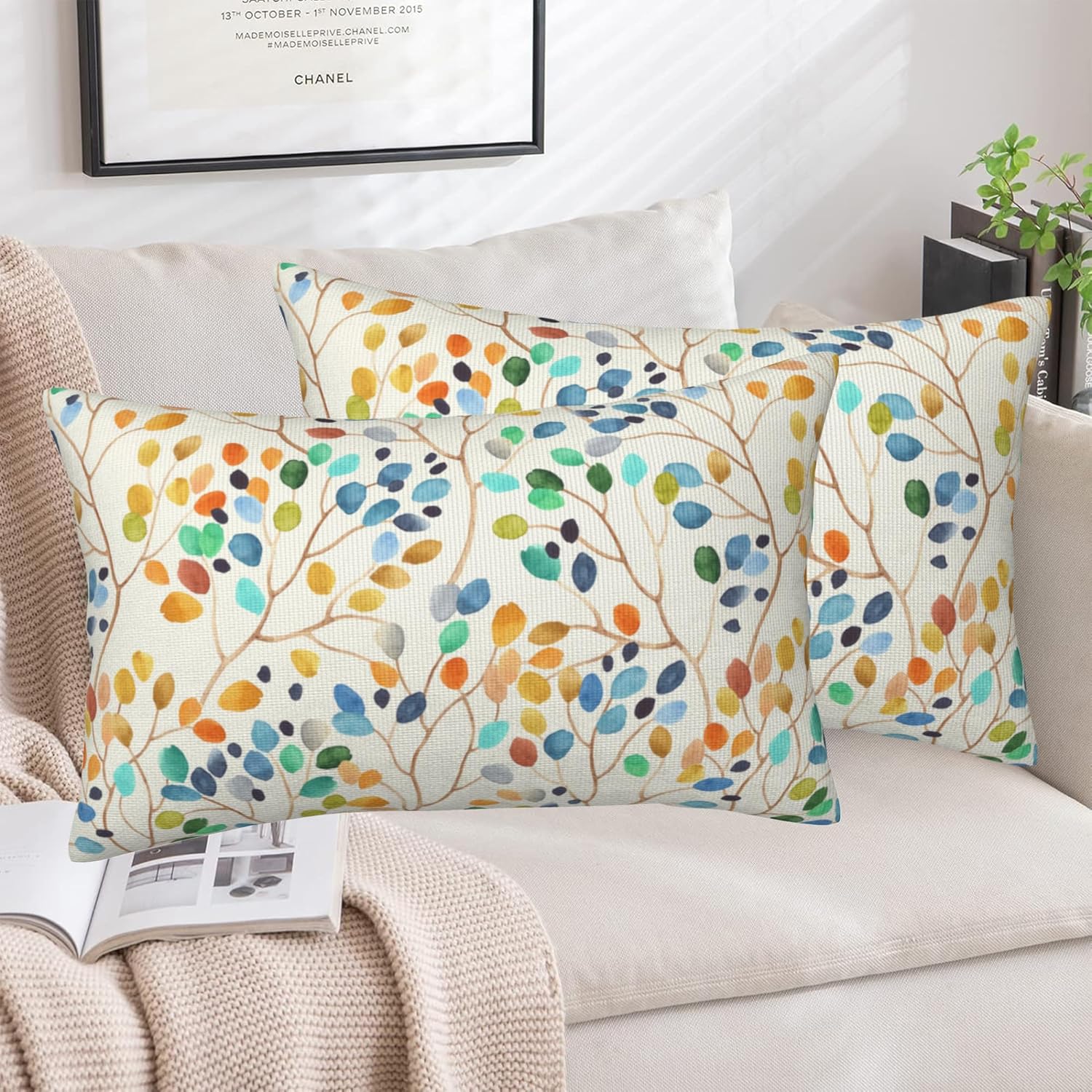 Boho Blue Throw Pillow Cover — 20" - View 5