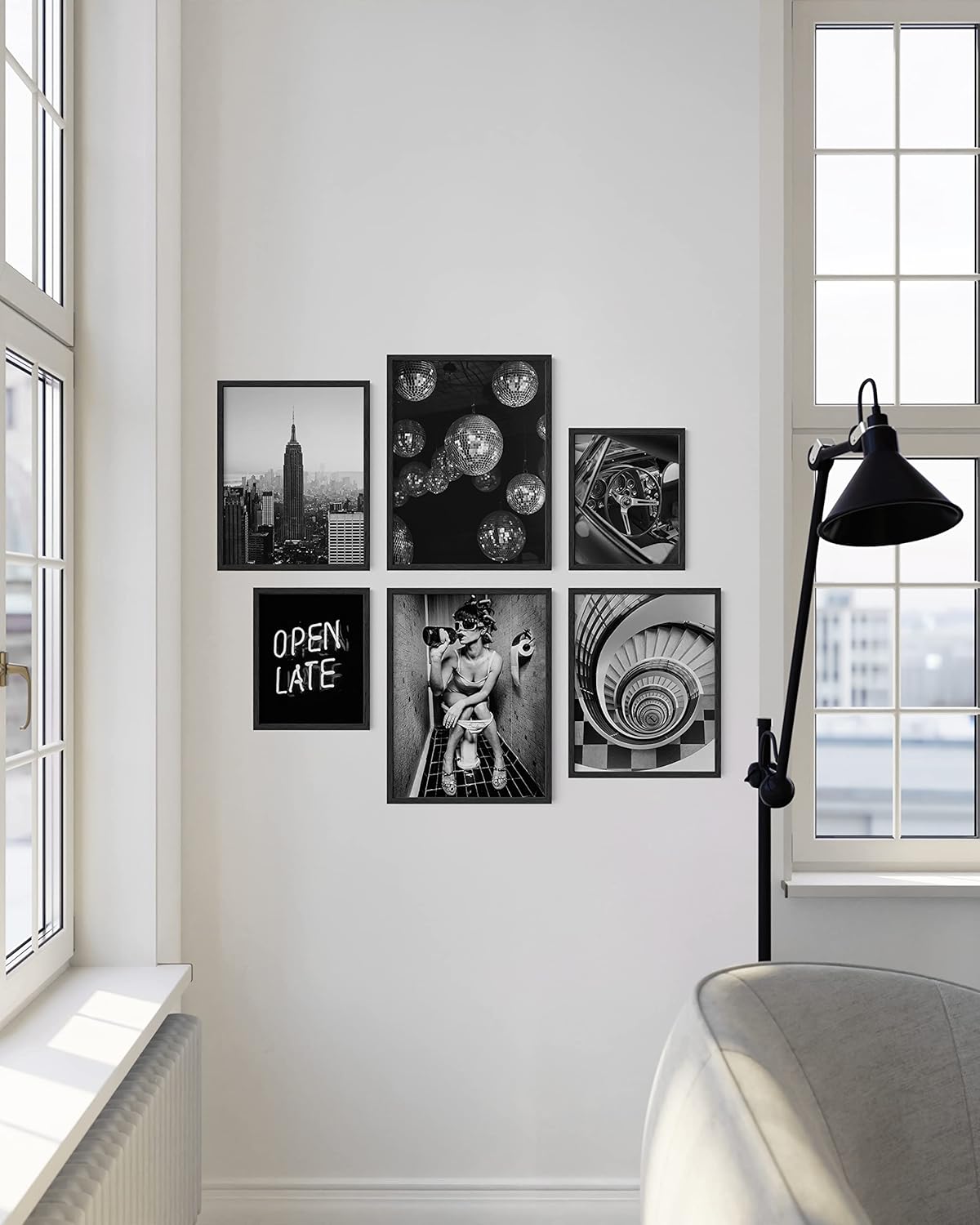 Framed Black Wall Decor — Set of 6 - View 6