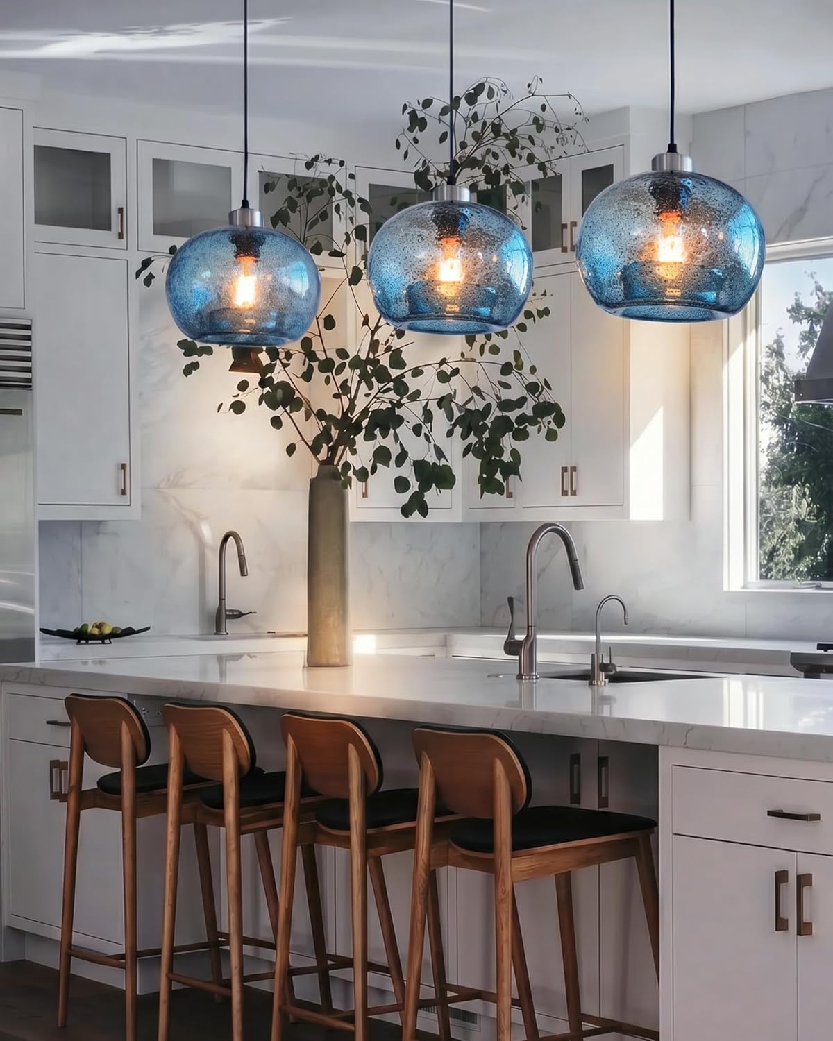 Farmhouse Blue Pendant Light — 7" - View 2