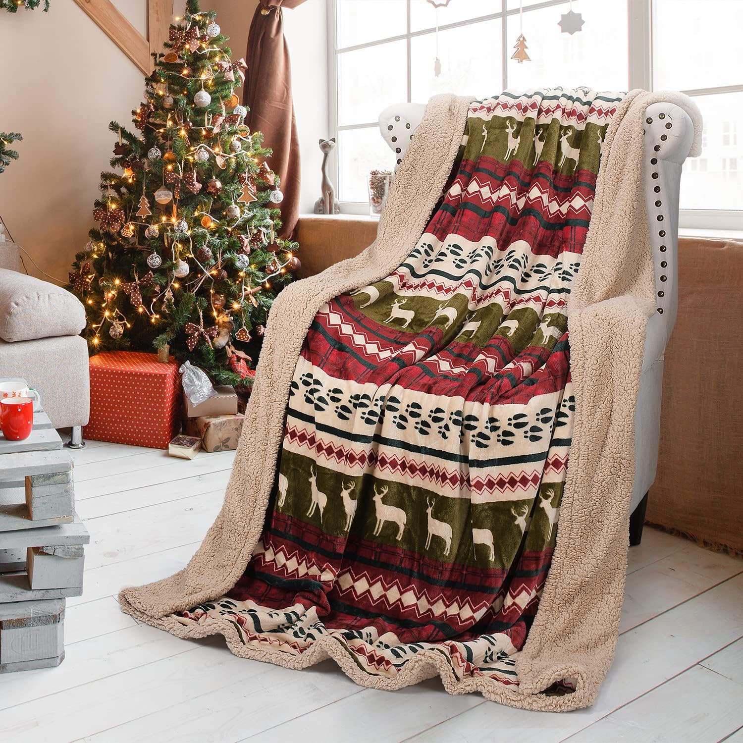 Beige Throw Pillow — 50" — #Xmas