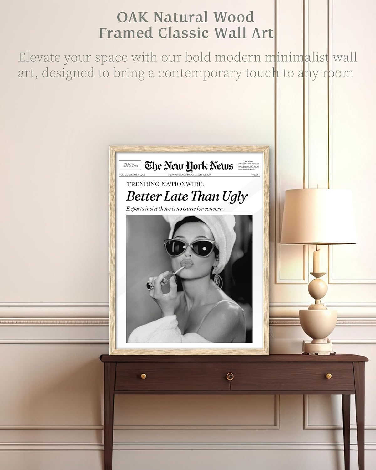 Vintage Black Framed Wall Art — 16" - View 2