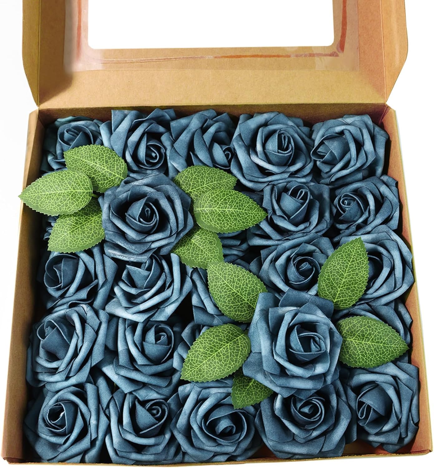 Beige Artificial Flowers — Navy Blue