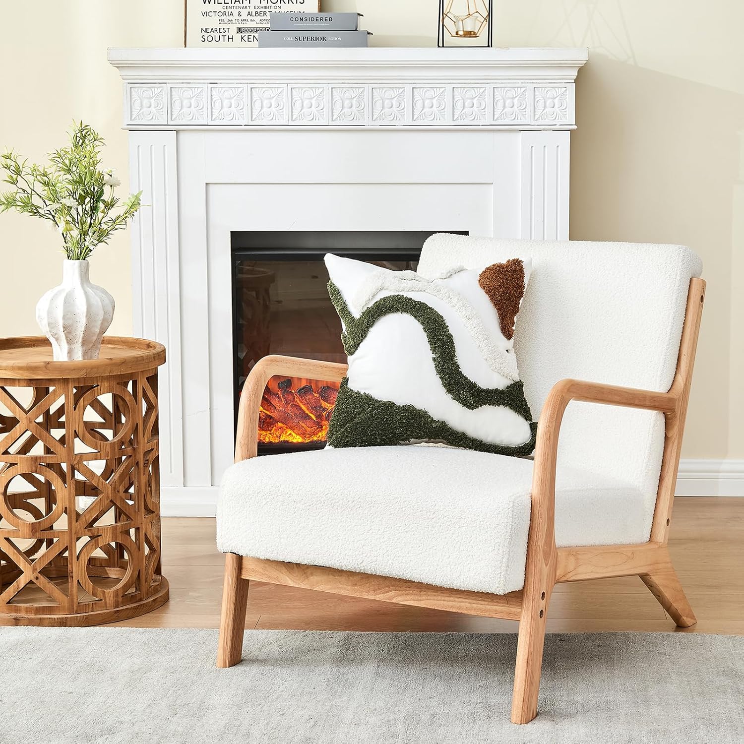 Embroidered Boho Fabric Throw Pillow Cover — 18" - View 2