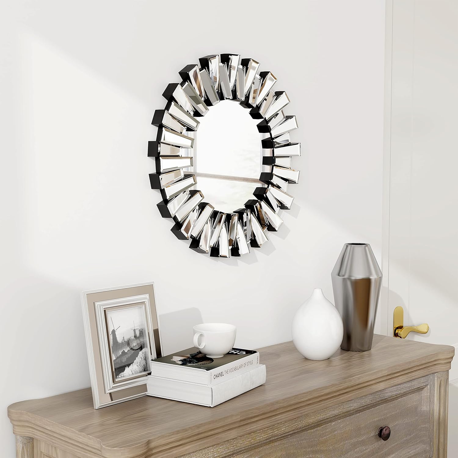 Round Modern Glass Wall Mirror — 18" - View 3
