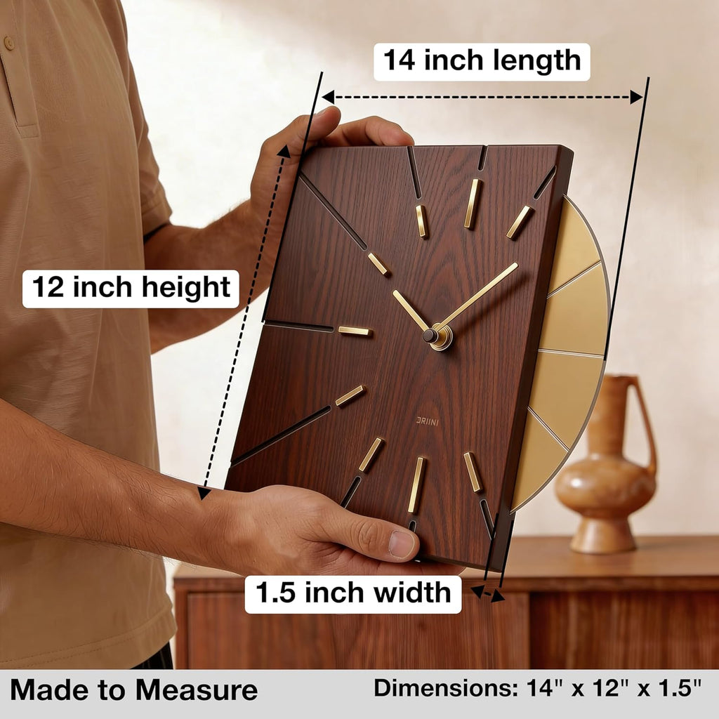 Battery Operated Luxe Black Wall Clock - View 3