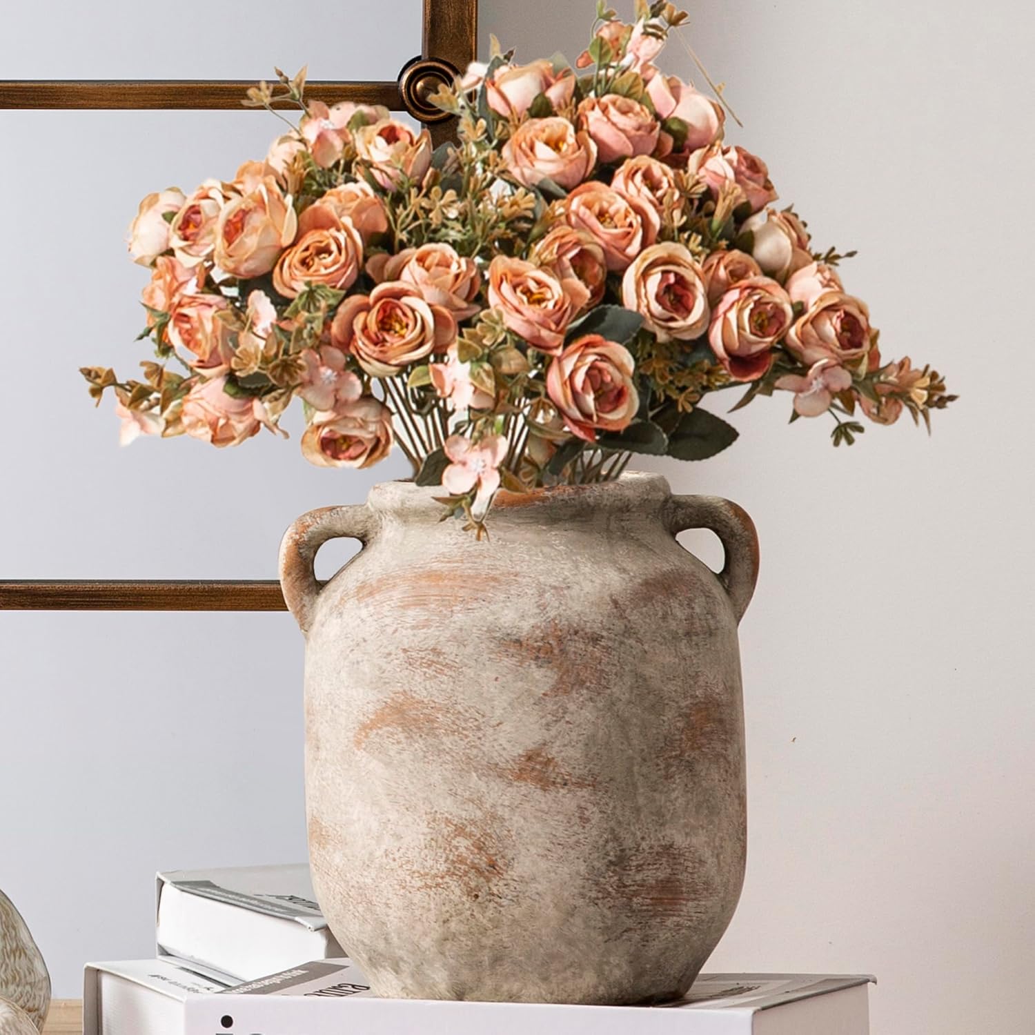 Vintage Farmhouse Brown Flower Vase — 7.6" - View 4