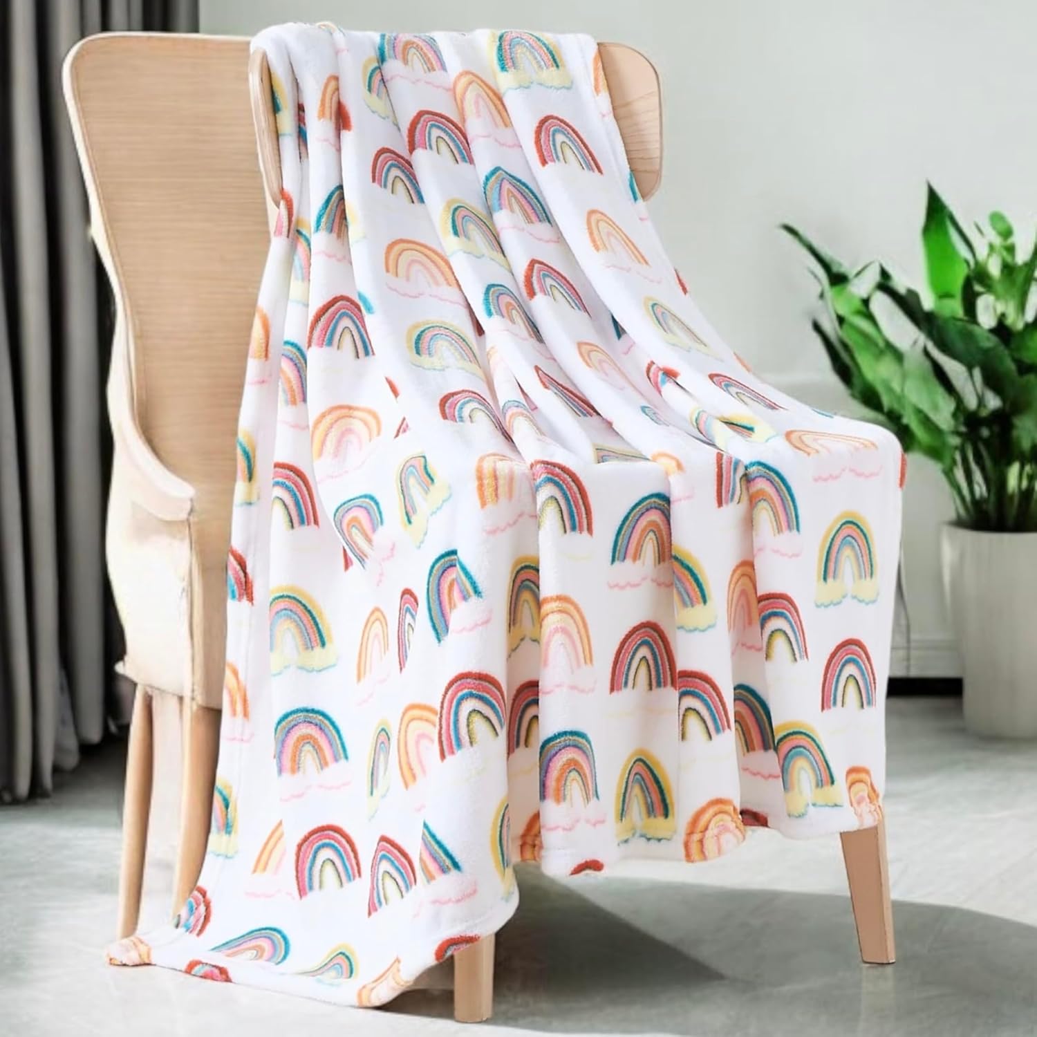 Luxe Pink Throw Pillow — 50x60 — Rainbows