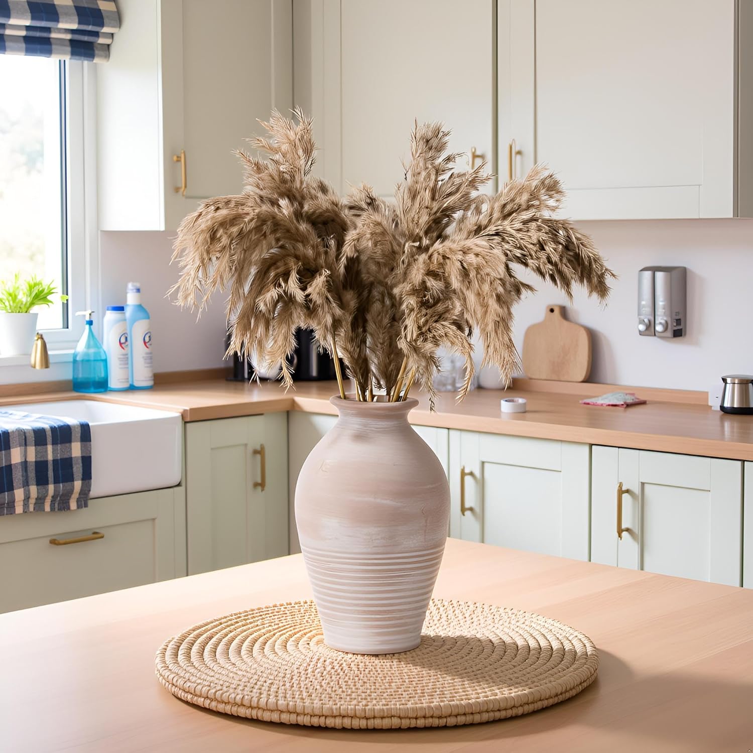 Farmhouse Beige Flower Vase — 2" - View 5