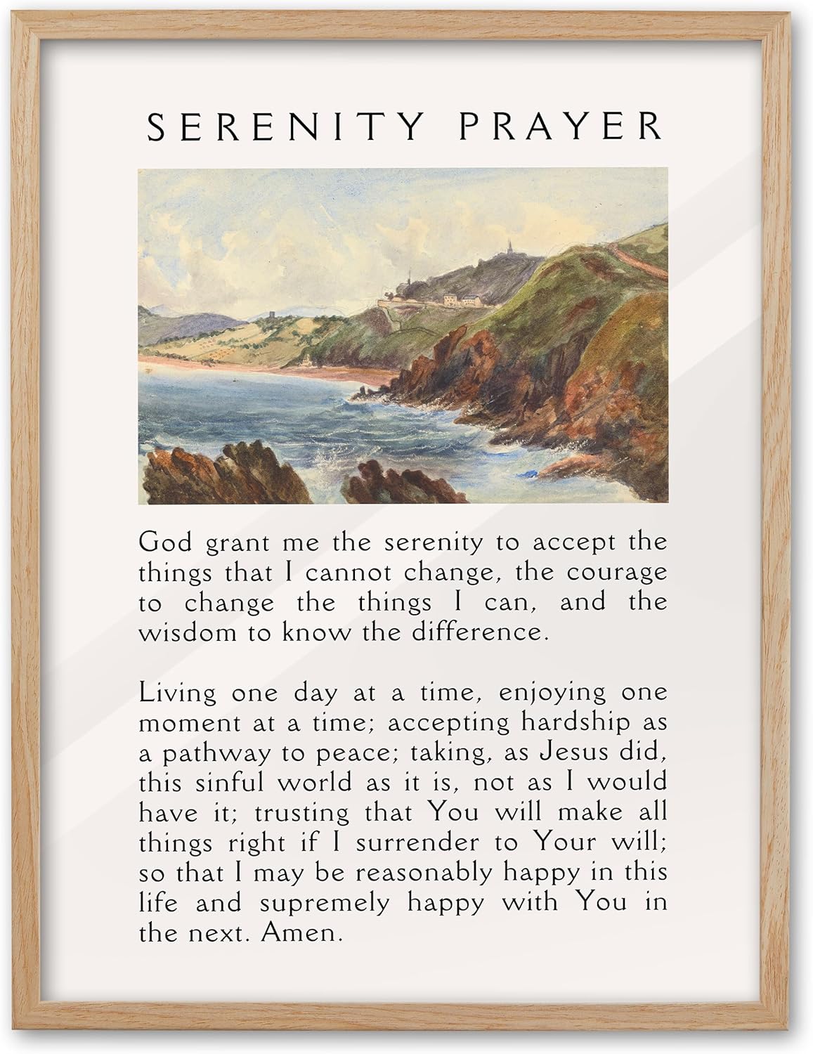 Framed Boho Blue Canvas Wall Art — 16" — Framed Prayer
