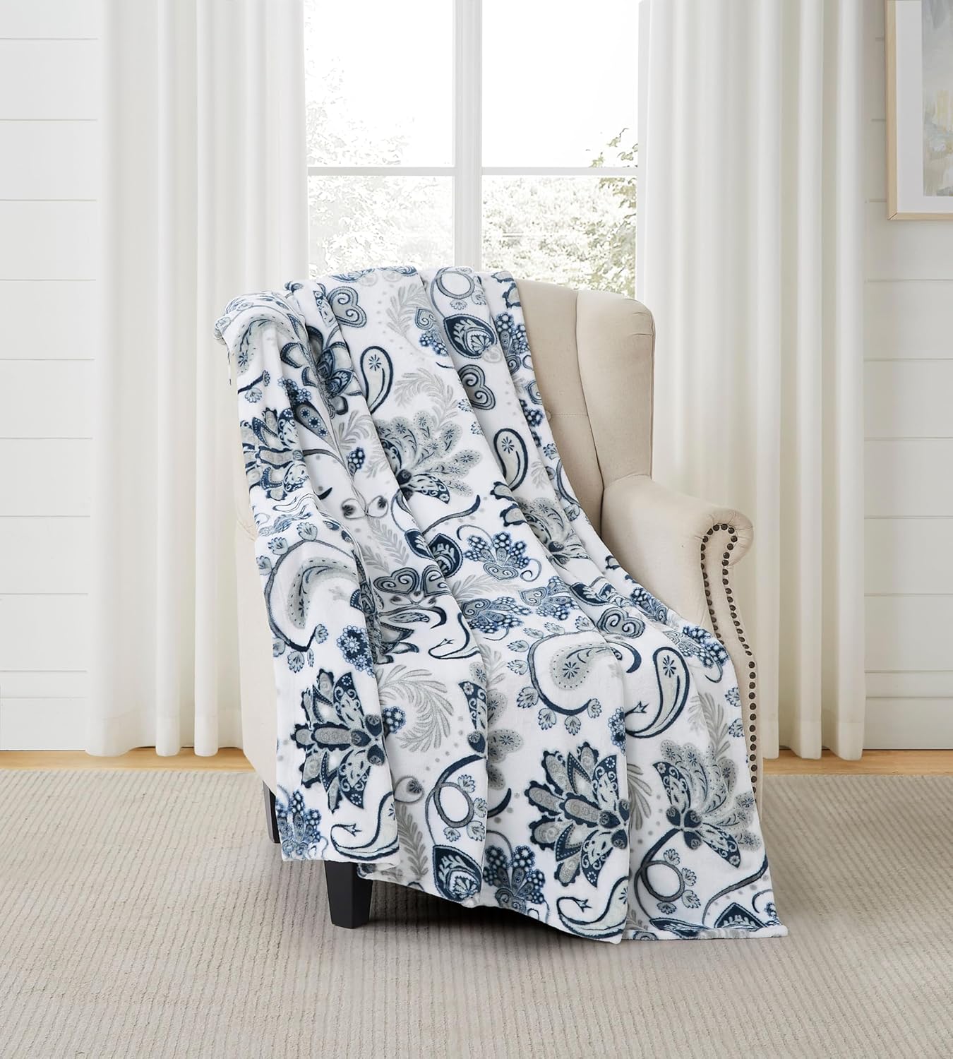Luxe Blue Throw Pillow — 70" - View 7