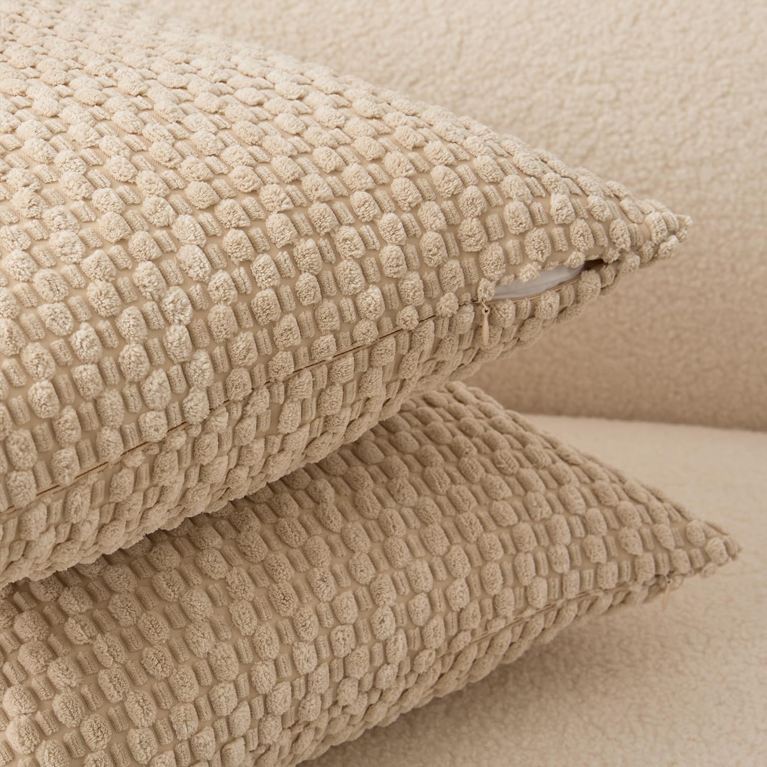 Lumbar Boho Beige Pillow Cover — 24" - View 2