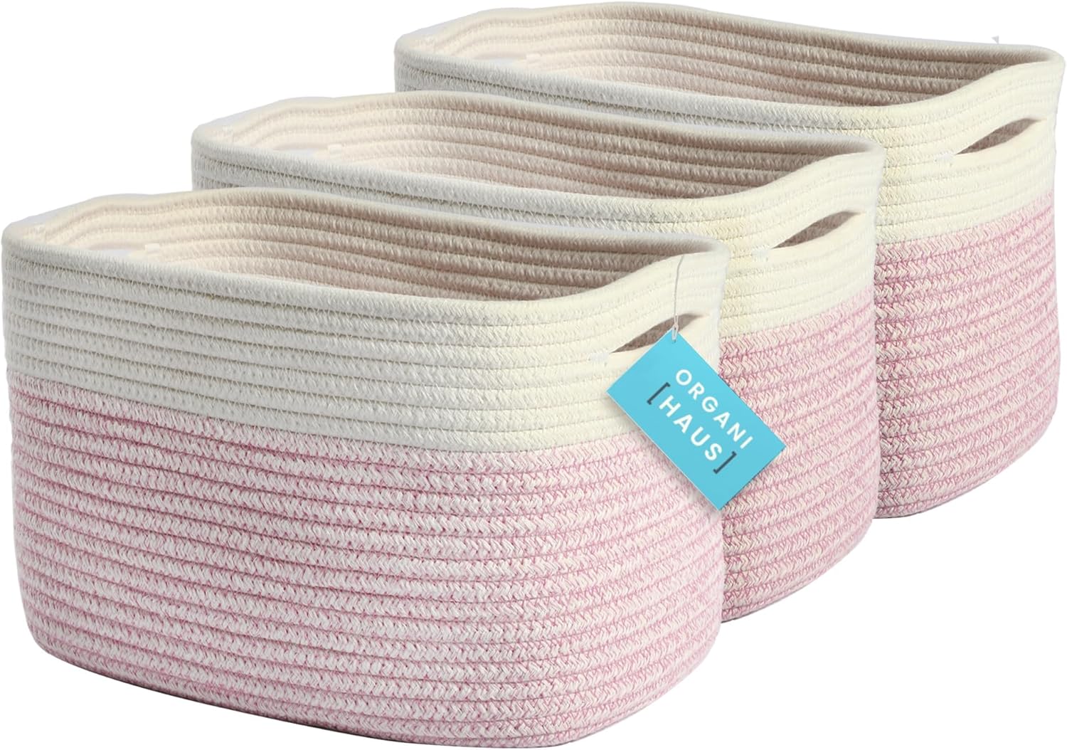 Black Storage Basket — 15" — Pink