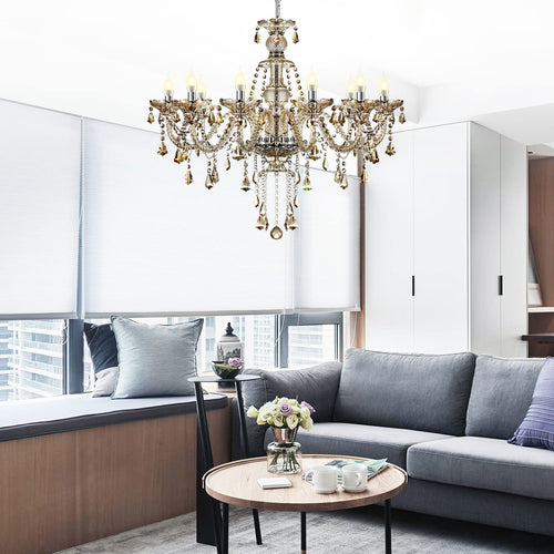 Adjustable Luxe Metal Chandelier — 35"