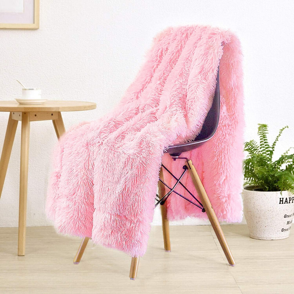 Beige Throw Pillow — 50" — Baby Pink