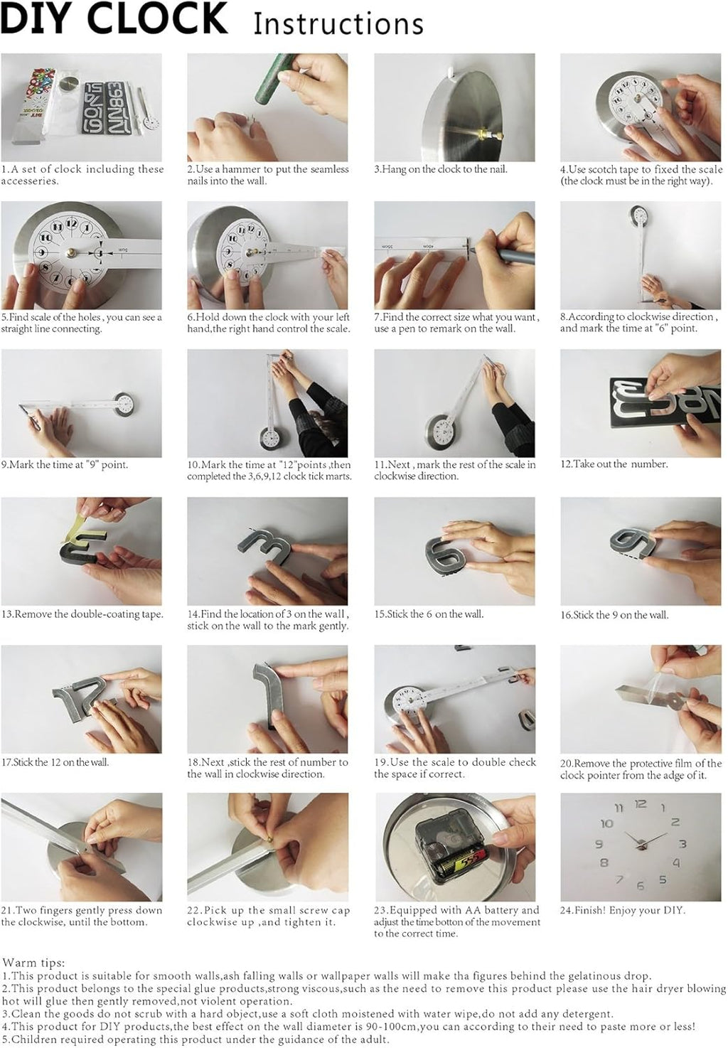 Modern Black Wall Clock - View 7